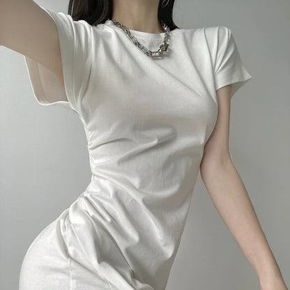 Robe midi blanche pour femme