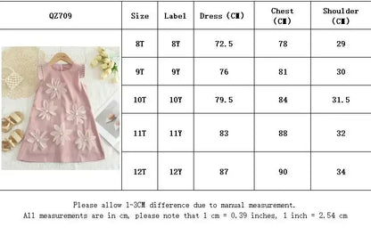 Robe Fille Fleurie Sans Manches Style Princesse