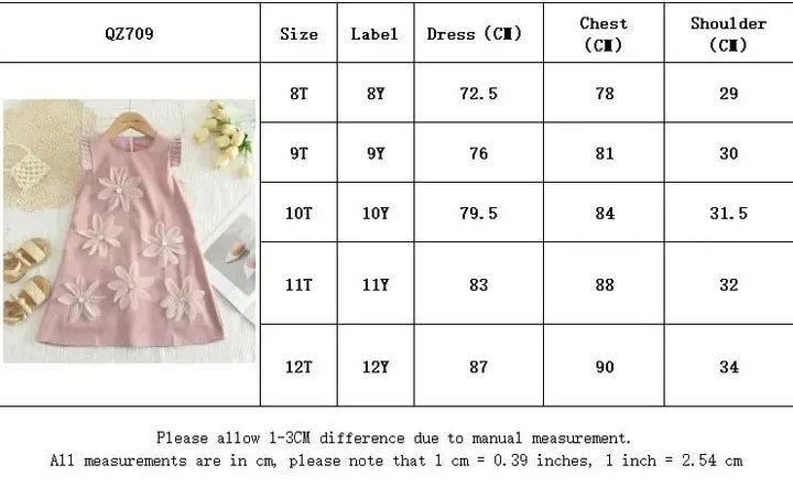 Robe Fille Fleurie Sans Manches Style Princesse