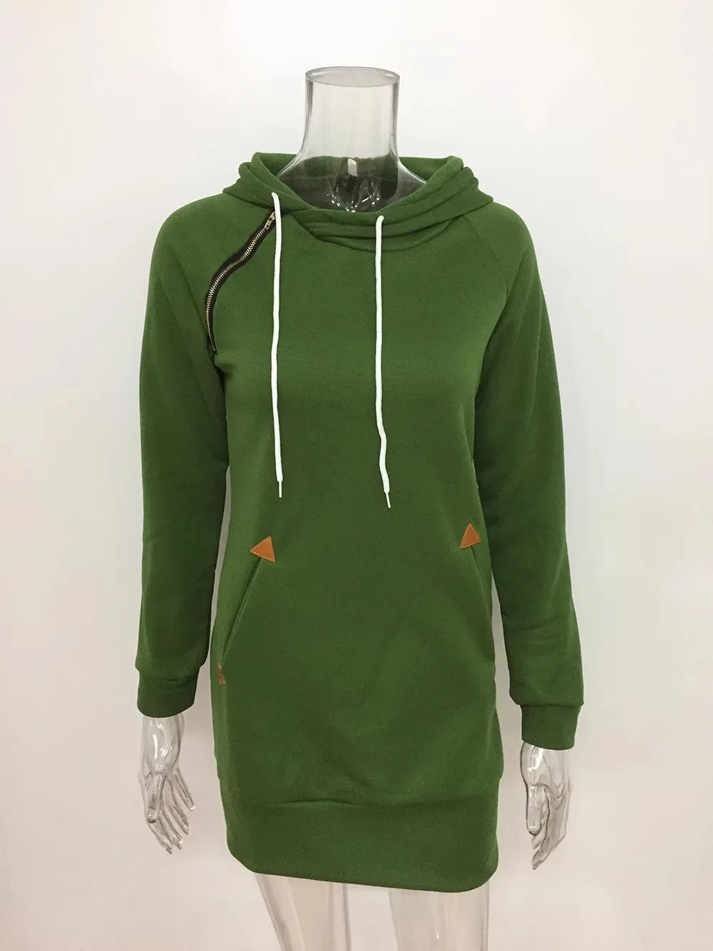 Robe sweat à capuche mi-longue pour femme