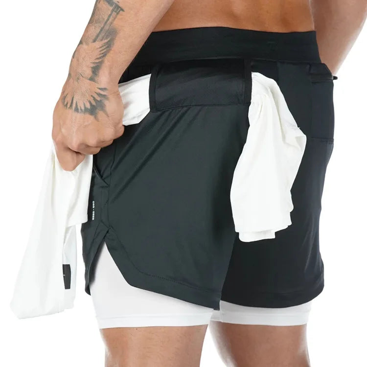 Shorts Homme 2-en-1 Camouflage Running