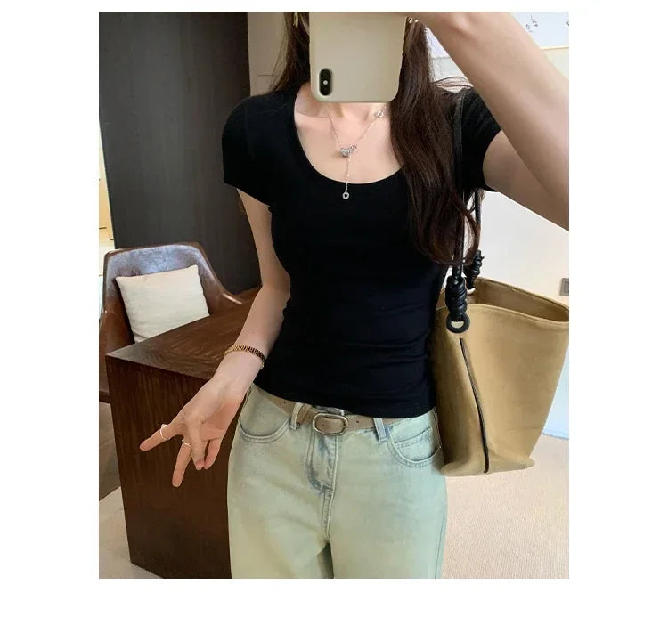 T-shirt en coton d’été pour femme