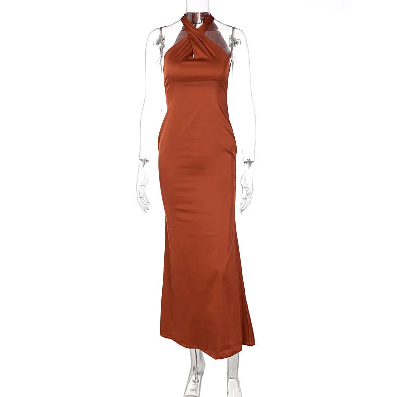 Robe Femme Élégante Col Halter