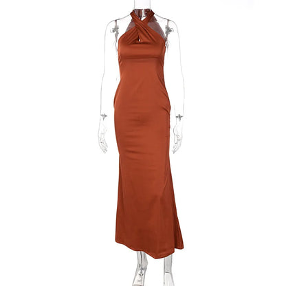 Robe Femme Élégante Col Halter
