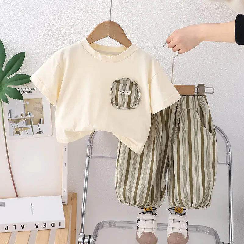 Ensemble Enfant 2 Pièces T-Shirt Rayé et Short