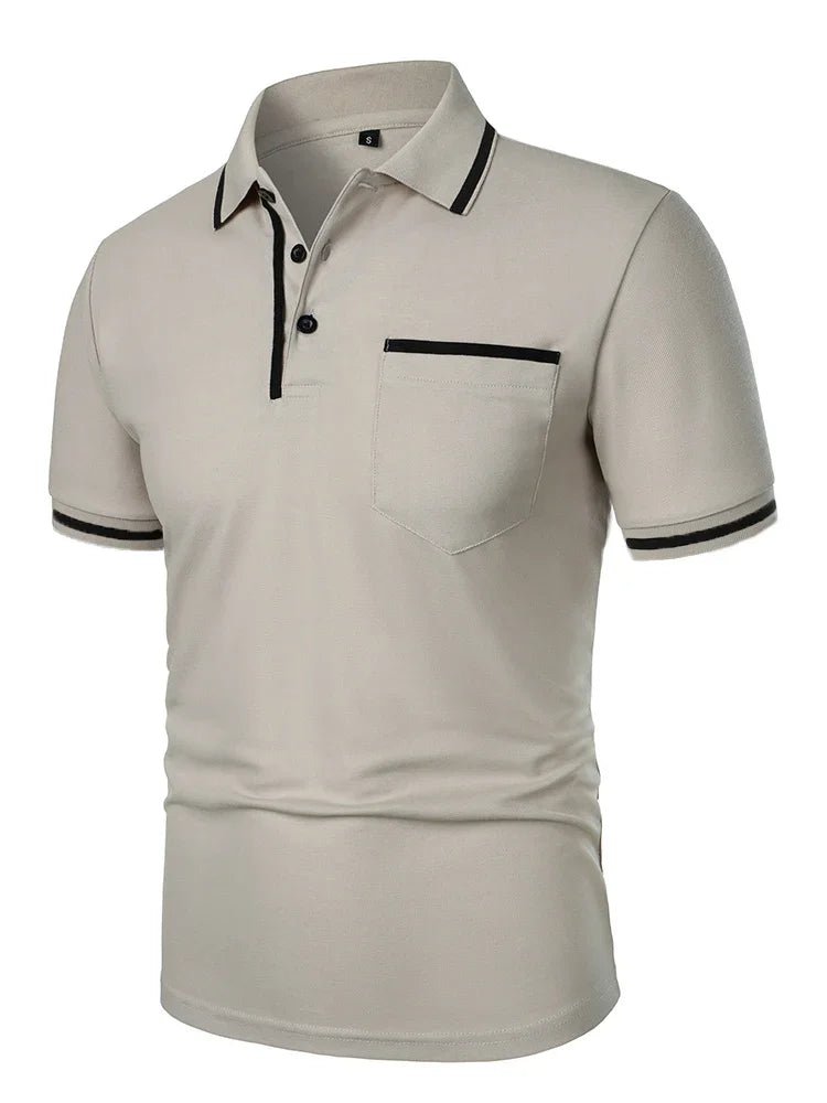 Polo Homme Uni à Manches Courtes