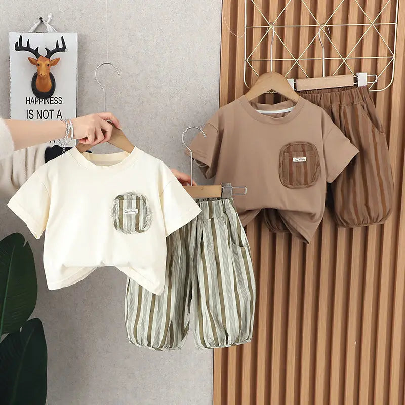 Ensemble Enfant 2 Pièces T-Shirt Rayé et Short