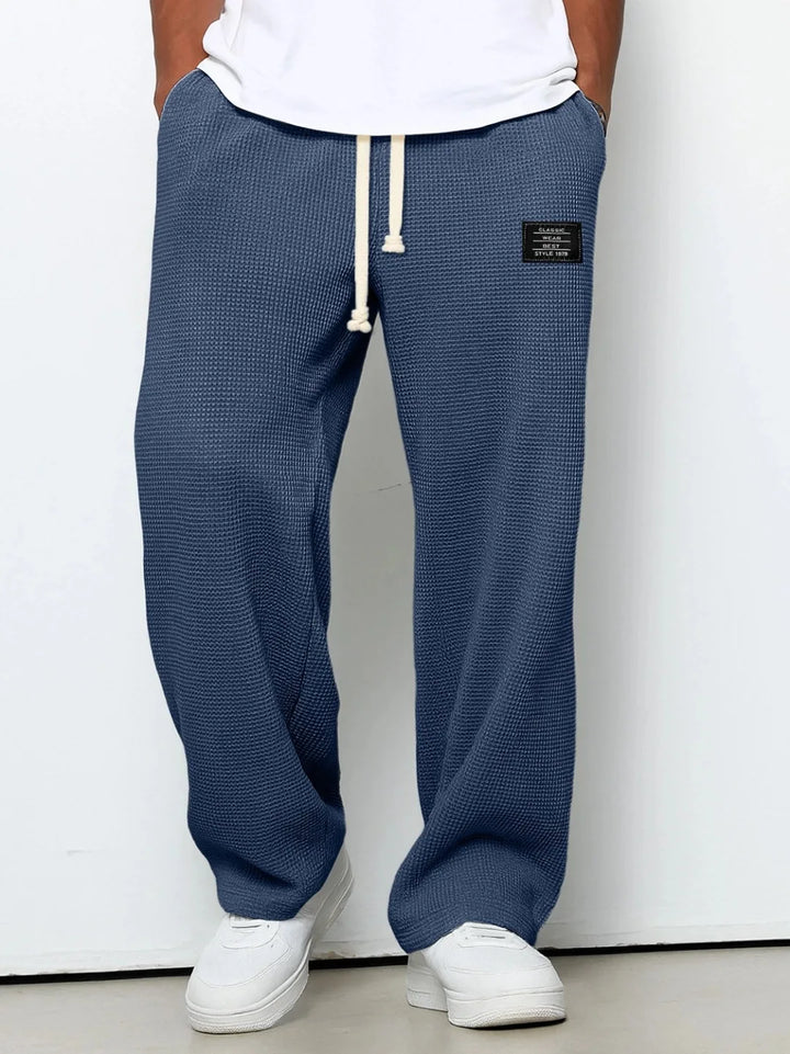 Pantalon Homme Décontracté Coupe Large à Taille Élastique