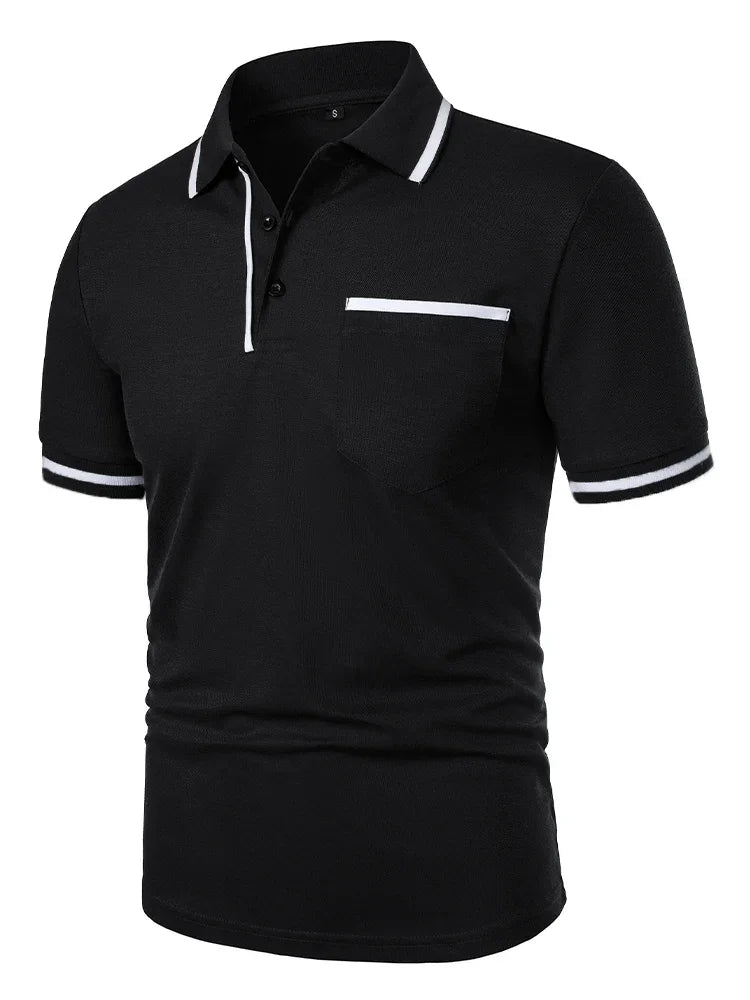 Polo Homme Uni à Manches Courtes