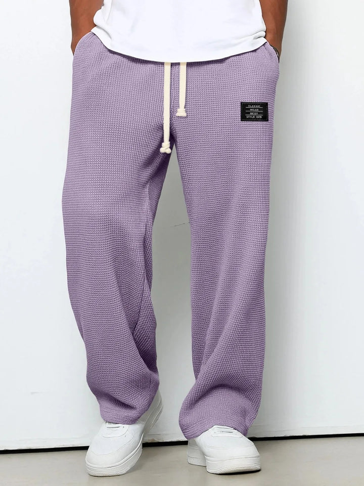 Pantalon Homme Décontracté Coupe Large à Taille Élastique