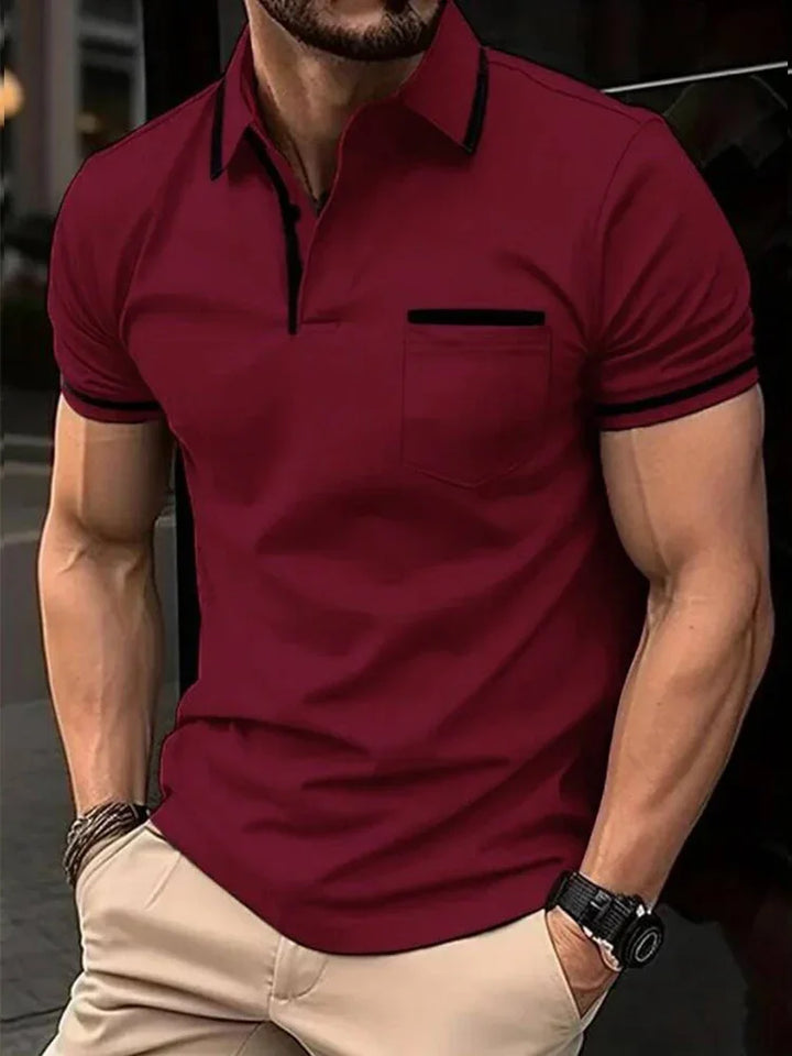Polo Homme Uni à Manches Courtes