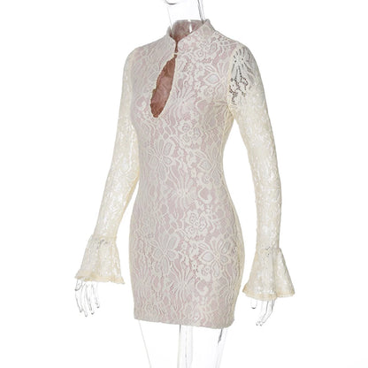 Robe en maille avec empiècements en tulle