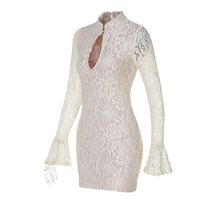 Robe en maille avec empiècements en tulle