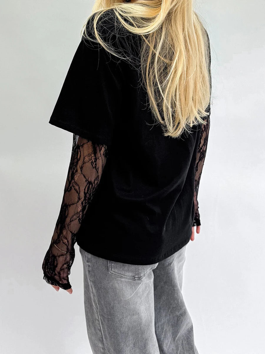 T-shirt Femme Dentelle Vintage
