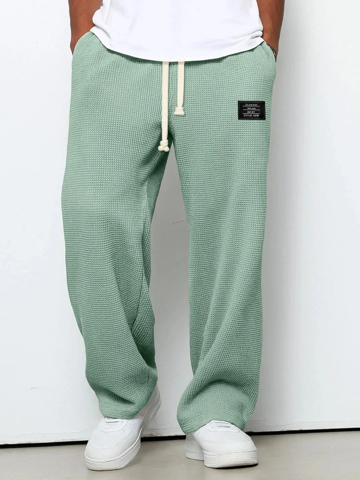 Pantalon Homme Décontracté Coupe Large à Taille Élastique