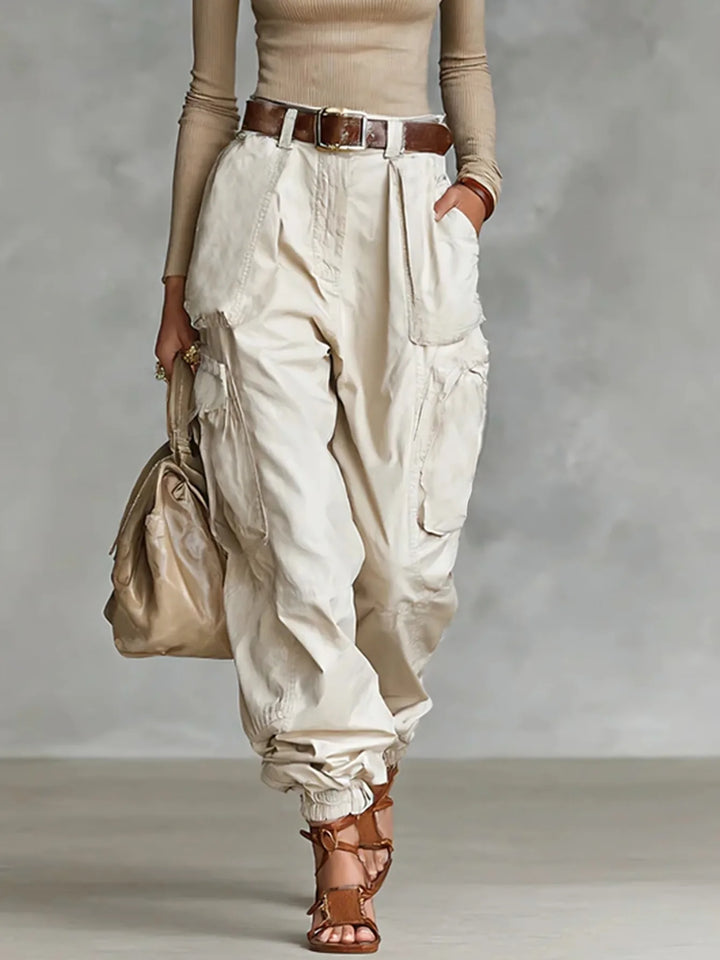 Pantalon Cargo Femme Taille Haute Style Vintage
