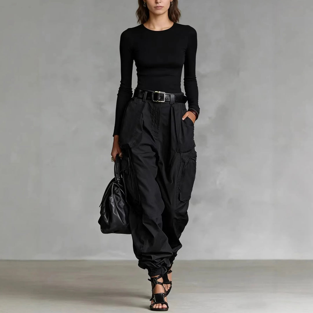 Pantalon Cargo Femme Taille Haute Style Vintage