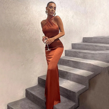 Robe Femme Élégante Col Halter