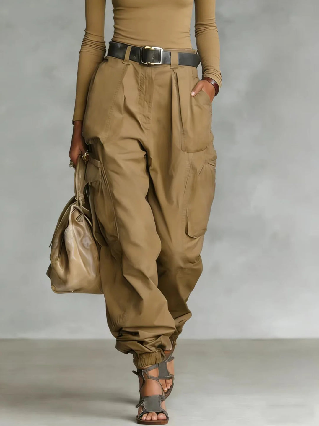 Pantalon Cargo Femme Taille Haute Style Vintage