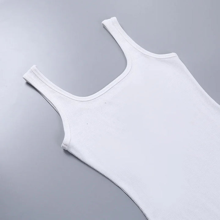 Robe Mini Femme Moulante Sans Manches à Imprimé Lettre