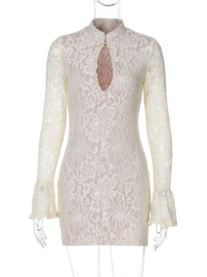Robe en maille avec empiècements en tulle