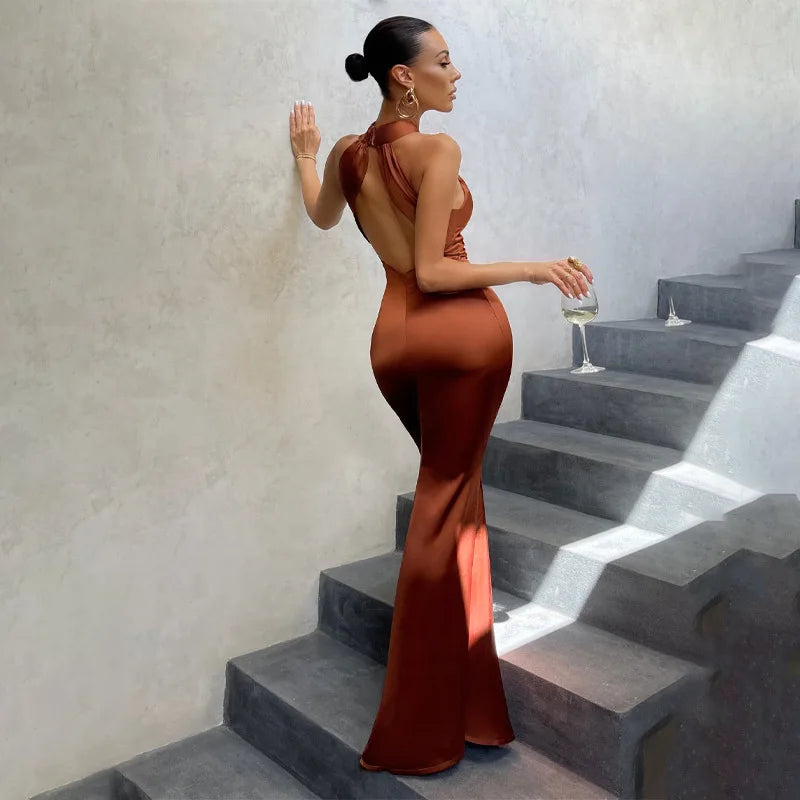 Robe Femme Élégante Col Halter