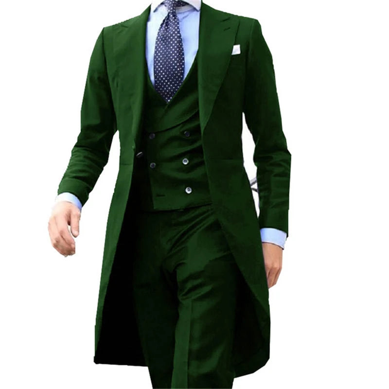 Suit Homme 3 Pièces Bleu Royal à Queue-de-Pie