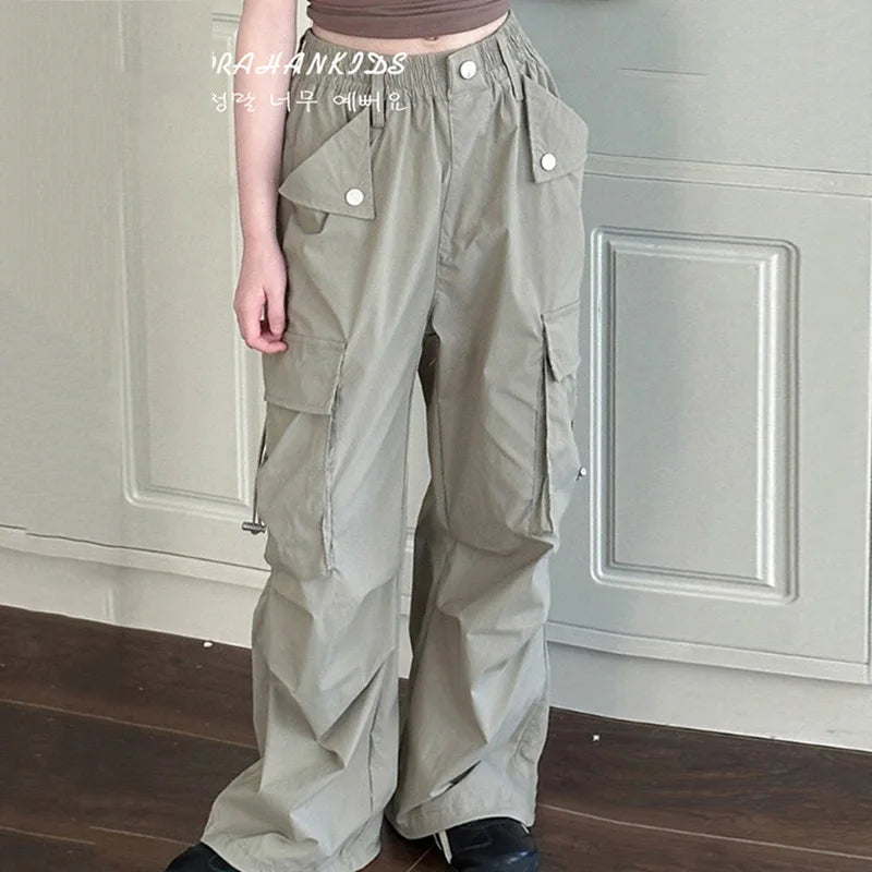 Pantalon Cargo Fille Décontracté Coupe Ample