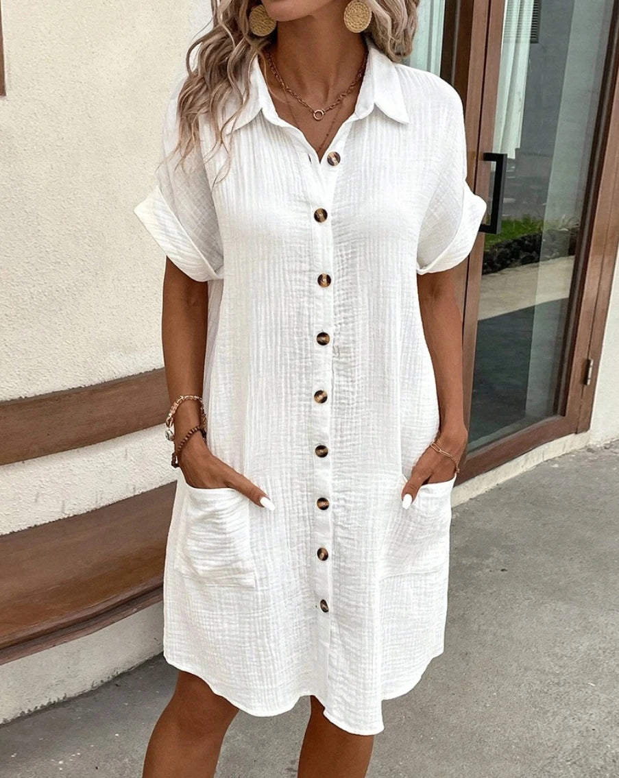Robe Femme Vintage en Lin & Coton