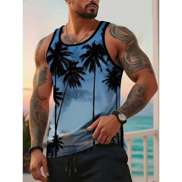 Débardeur Homme Imprimé Tropical