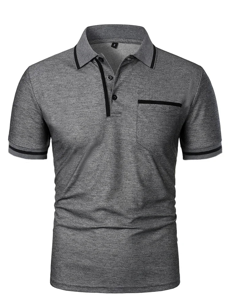 Polo Homme Uni à Manches Courtes