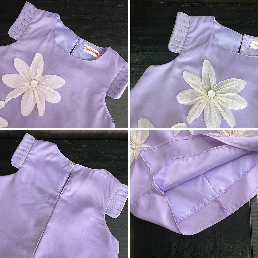 Robe Fille Fleurie Sans Manches Style Princesse