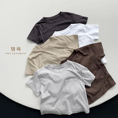 T-shirt Enfant en Coton à Manches Courtes pour Garçon