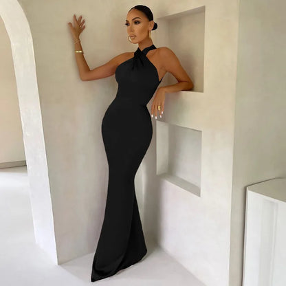 Robe Femme Élégante Col Halter