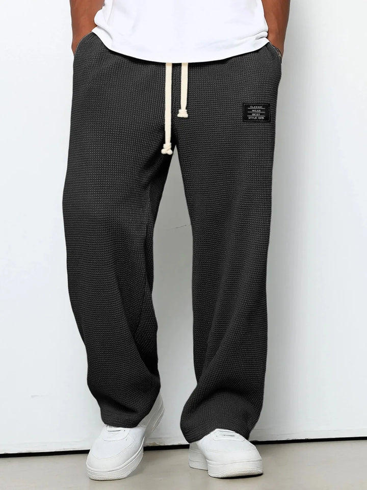 Pantalon Homme Décontracté Coupe Large à Taille Élastique