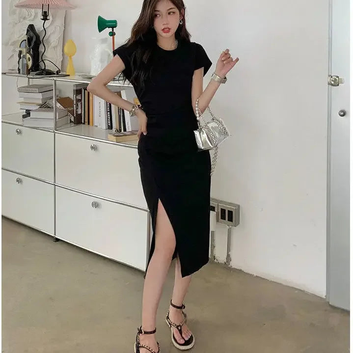 Robe midi blanche pour femme
