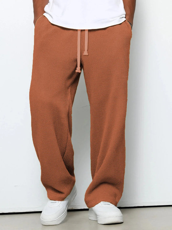Pantalon Homme Décontracté Coupe Large à Taille Élastique