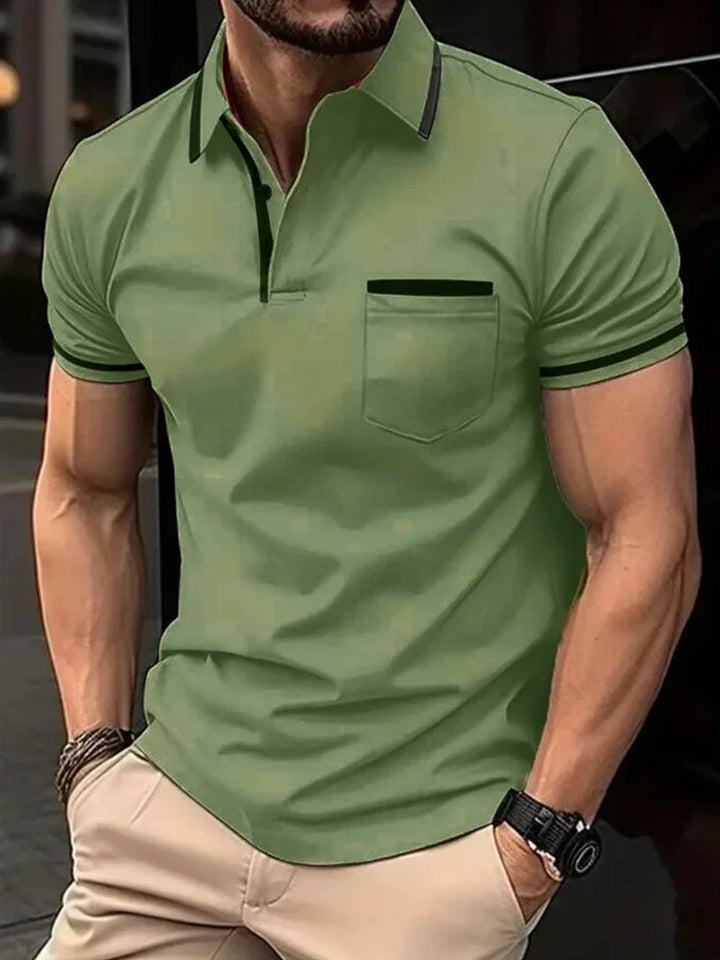 Polo Homme Uni à Manches Courtes