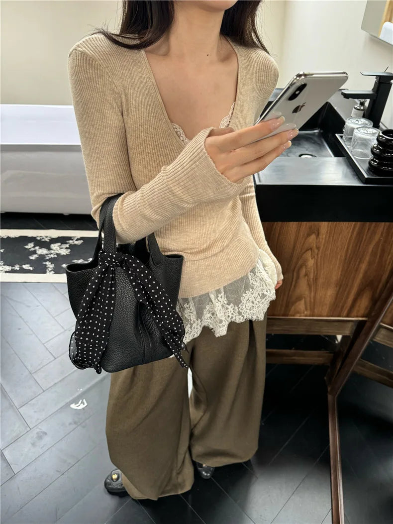 Top Court Femme en Dentelle avec Dos Nu