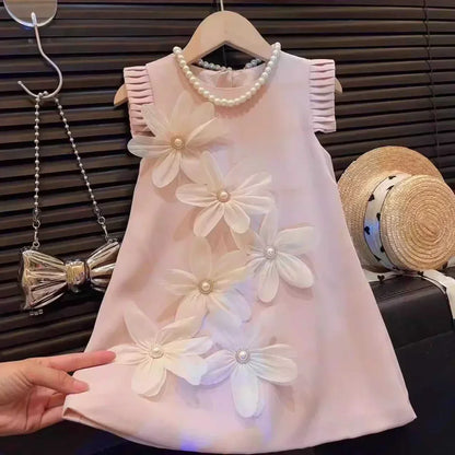 Robe Fille Fleurie Sans Manches Style Princesse