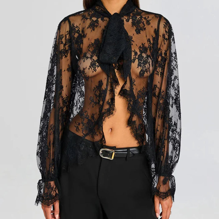 Blouse Femme Gothique Transparente Dentelle
