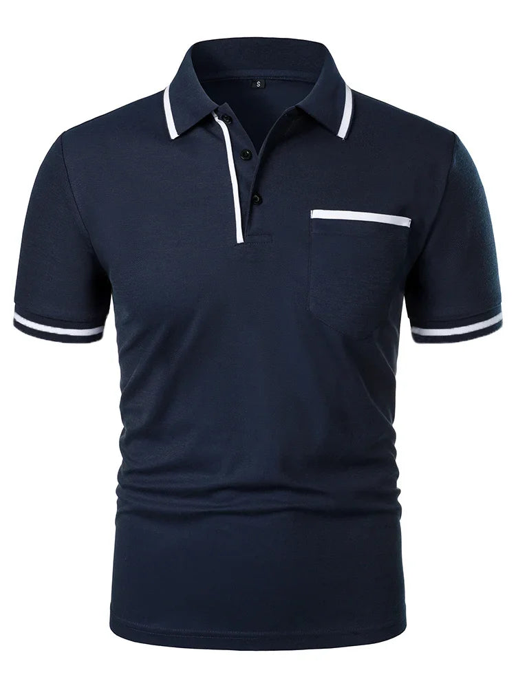 Polo Homme Uni à Manches Courtes