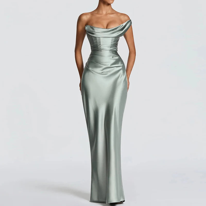 Robe Maxi Élégante Sans Manches Femme