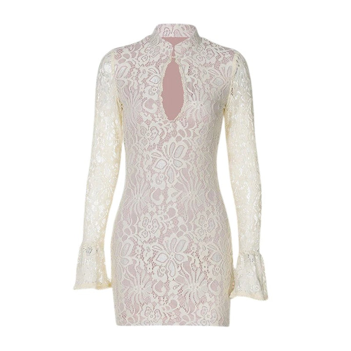 Robe en maille avec empiècements en tulle