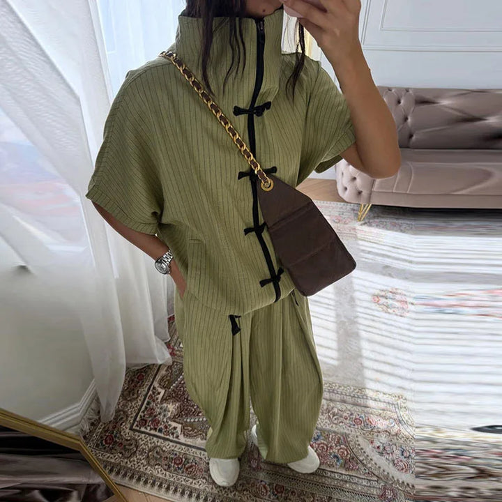 Ensemble Femme 2 Pièces en Lin – Chemise et Pantalon Large