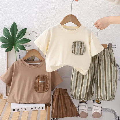Ensemble Enfant 2 Pièces T-Shirt Rayé et Short