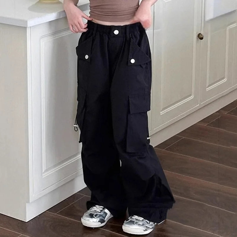Pantalon Cargo Fille Décontracté Coupe Ample