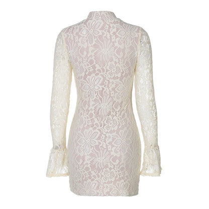 Robe en maille avec empiècements en tulle