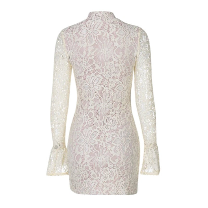 Robe en maille avec empiècements en tulle