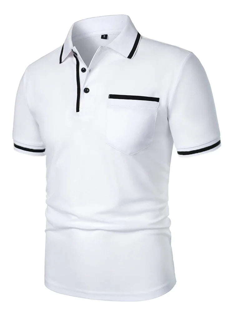 Polo Homme Uni à Manches Courtes